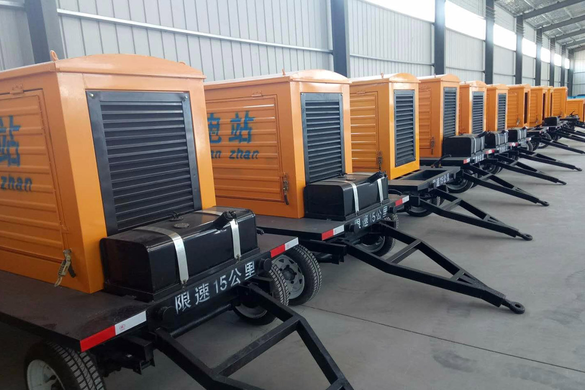 龙陵发电机租赁施工现场